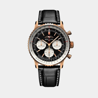 Navitimer B01 Chronograph 43 Black Dial 18K Red Gold Watch