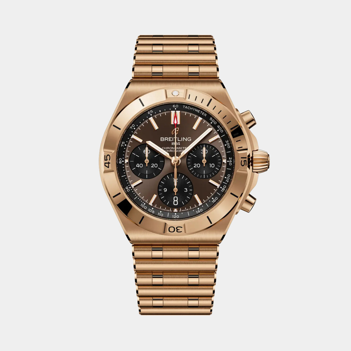 Chronomat B01 Chronograph 42 Brown Dial 18K Red Gold Watch