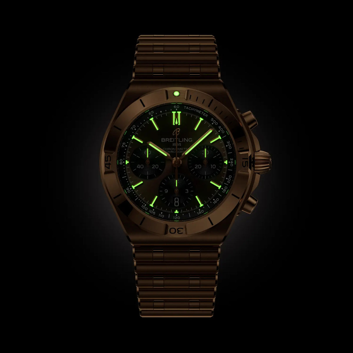 Chronomat B01 Chronograph 42 Brown Dial 18K Red Gold Watch
