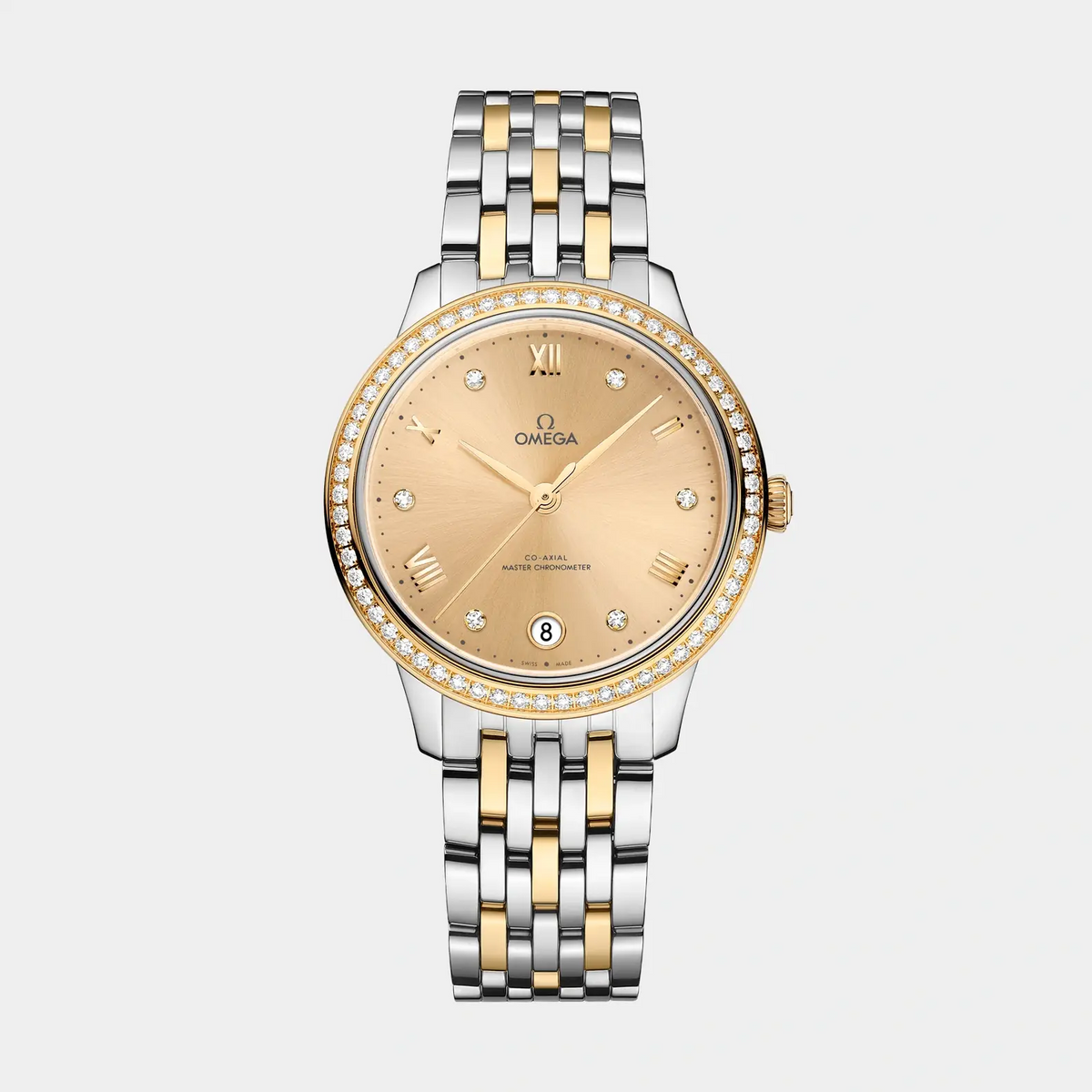 OMEGA | De Ville Prestige 34mm 2-Tone - Gold Diamond Dial on Bracelet