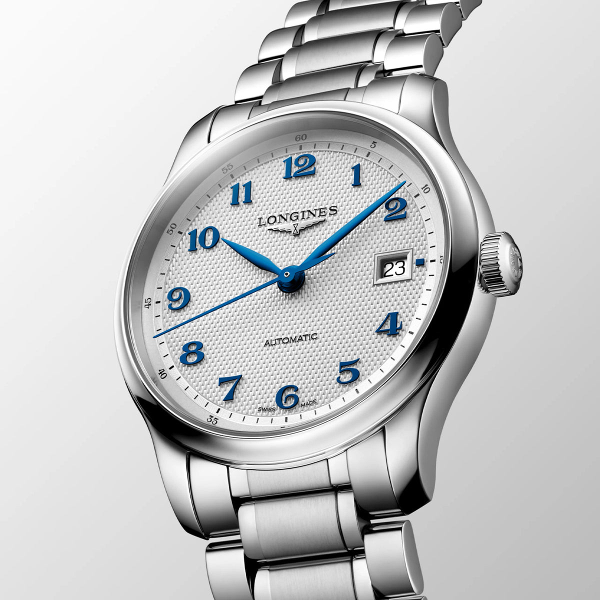 Master Collection 39mm Silver Barleycorn Dial Stainless Steel Watch