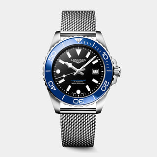 HydroConquest 42mm Black Dial Stainless Steel Watch