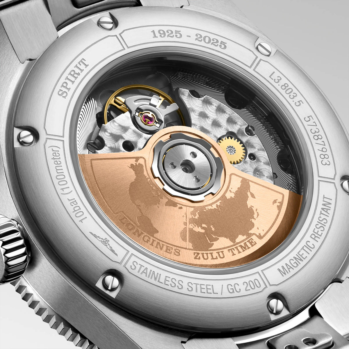 Spirit Zulu Time 1925 39mm Black Dial Steel & 18K Rose Gold Watch