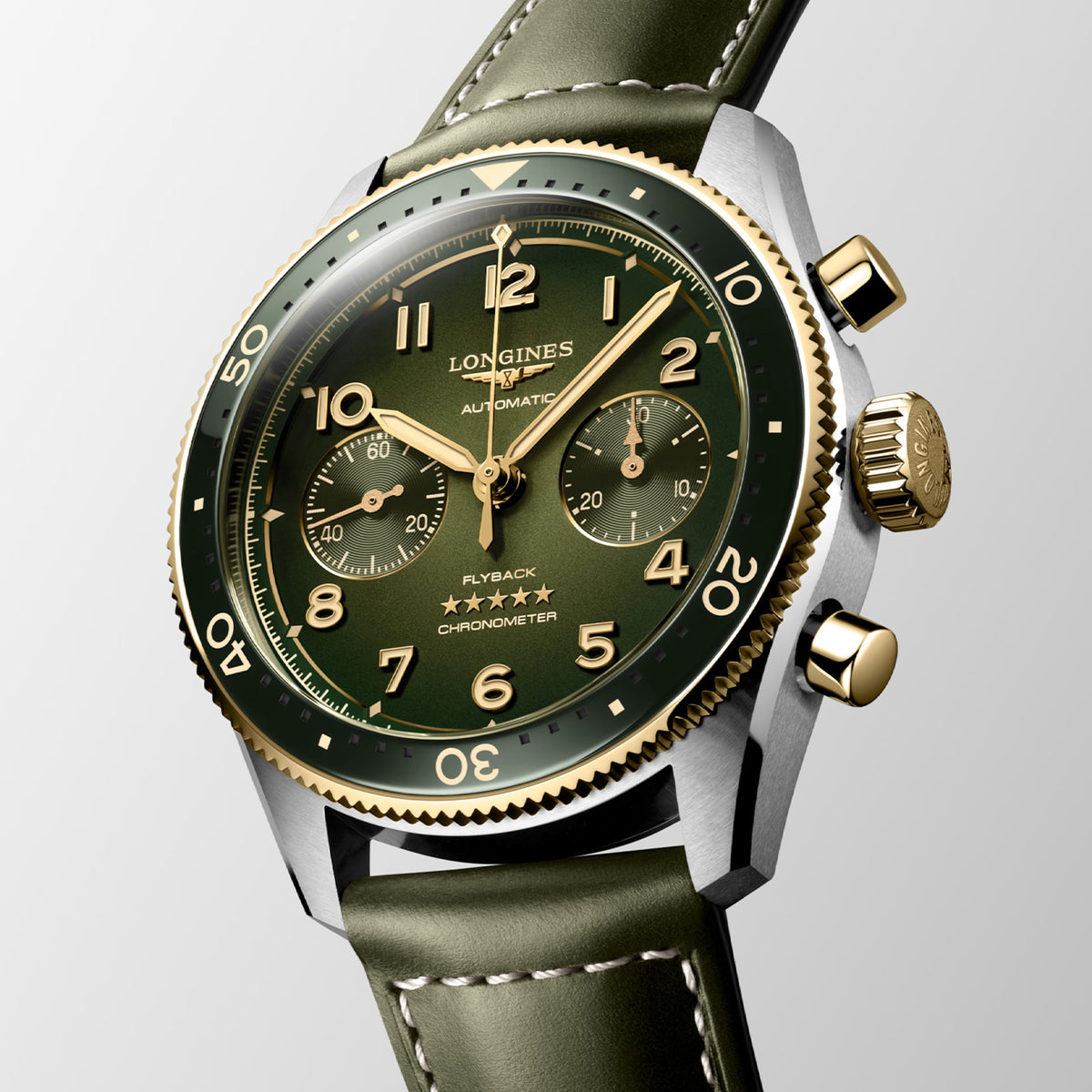 Spirit Flyback 42mm Green Dial Stainless Steel & 18K Yellow Gold Watch