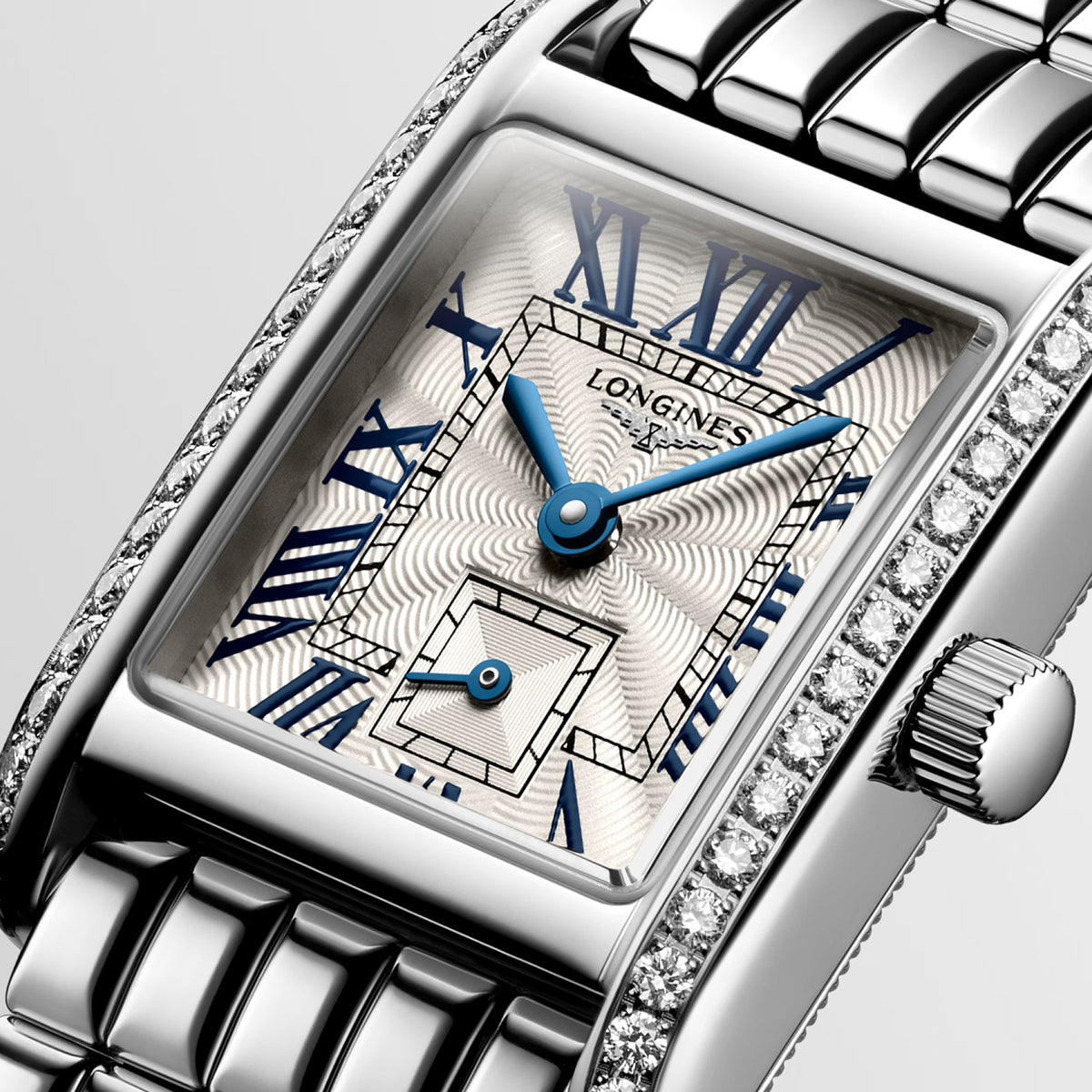 Mini DolceVita 21.5 x 29mm Diamond Silver Dial Stainless Steel Watch