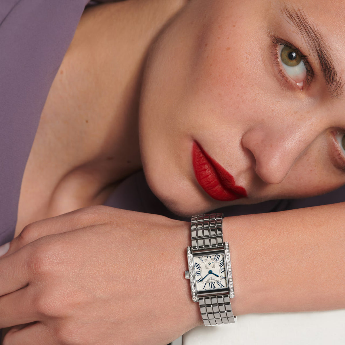 Mini DolceVita 21.5 x 29mm Diamond Silver Dial Stainless Steel Watch