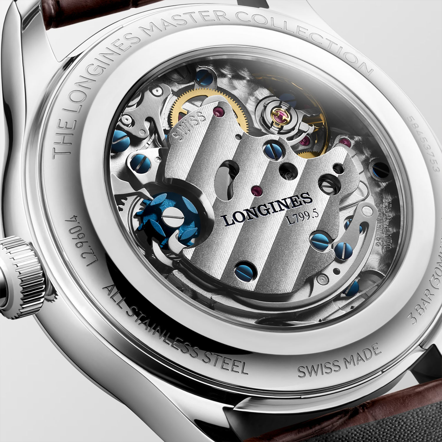 Master Collection Chrono Monopusher 41mm - Ivory Barleycorn Dial on Leather Strap