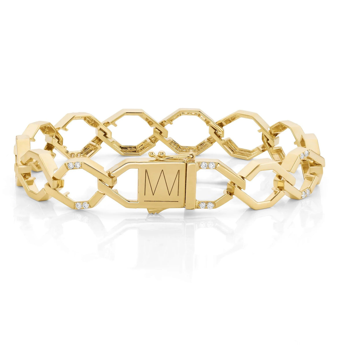 Octave Diamond Chain Link Bracelet in 14K Yellow Gold