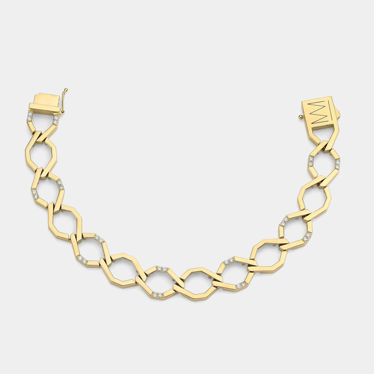 Octave Diamond Chain Link Bracelet in 14K Yellow Gold
