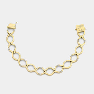 Octave Diamond Chain Link Bracelet in 14K Yellow Gold