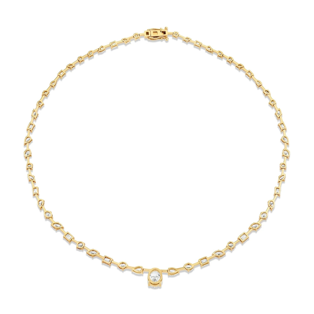 Montage Oval Diamond Center Riviera Necklace
