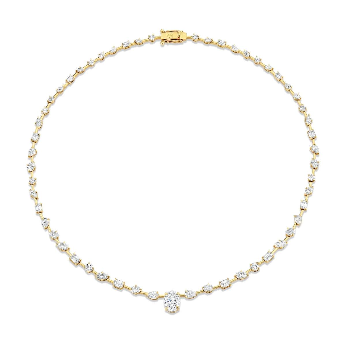 Montage Oval Diamond Center Riviera Necklace