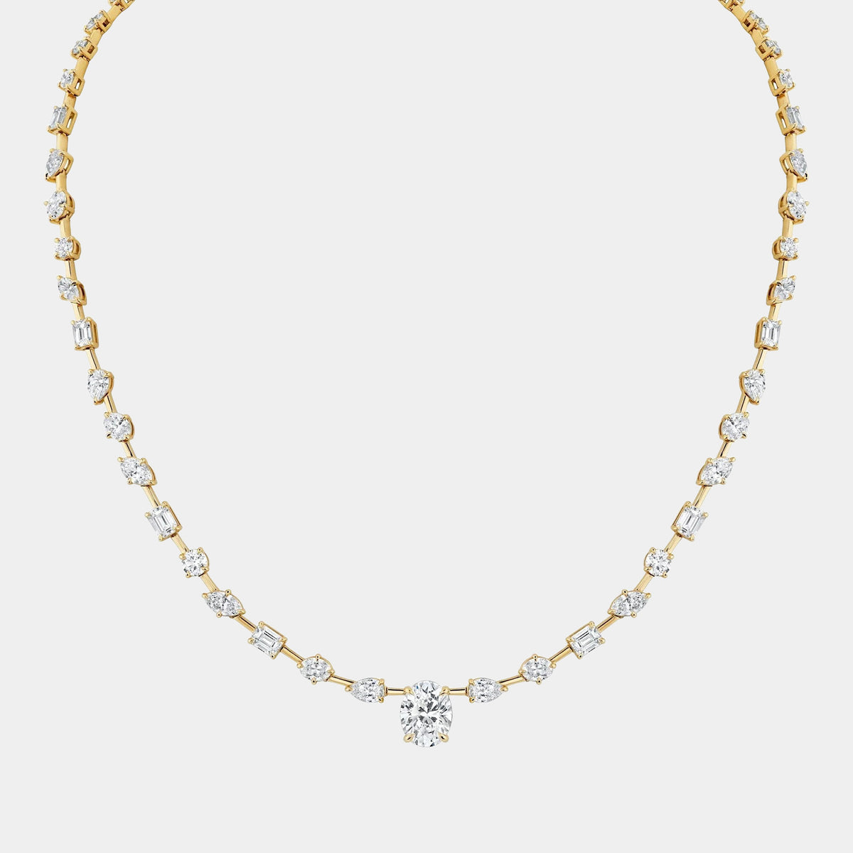 Montage Oval Diamond Center Riviera Necklace