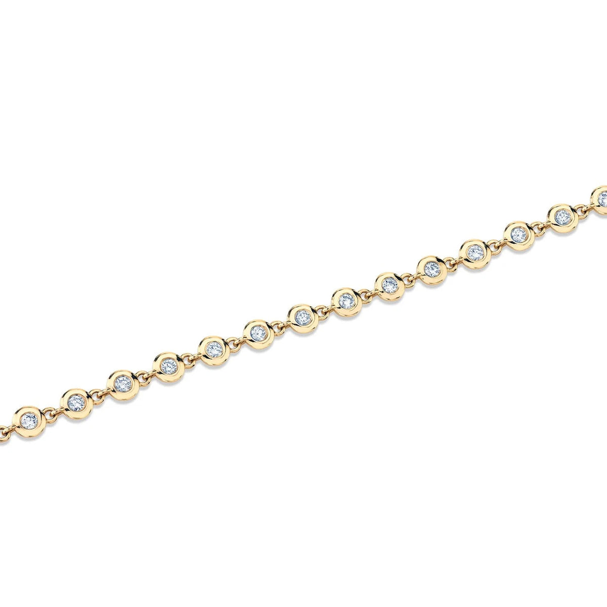Mixed Shape Bezel Diamond Tennis Necklace in 14K Yellow Gold