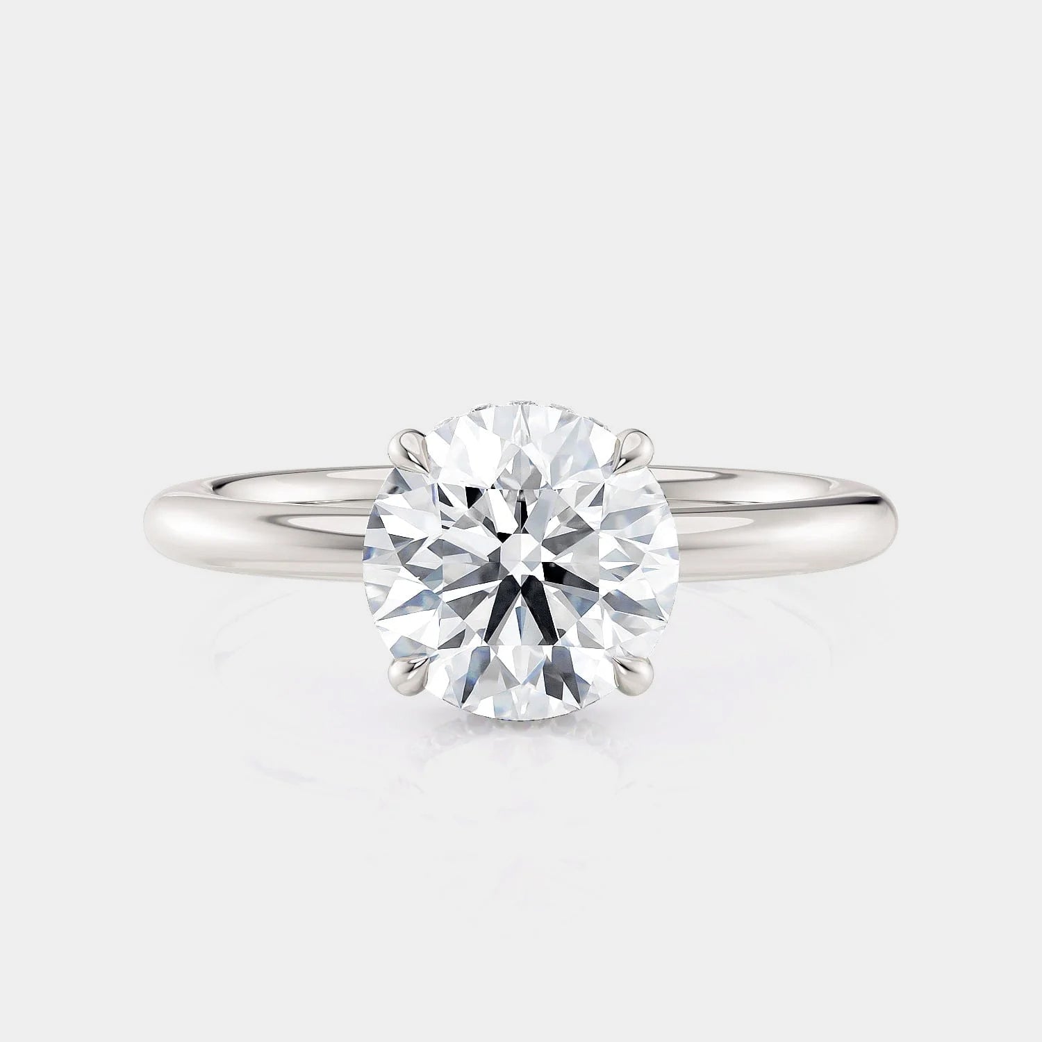 Round Solitaire Platinum Engagement Ring - R750