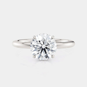 Round Solitaire Platinum Engagement Ring - R750