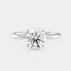 Round Solitaire 18k White Gold Engagement Ring - R750