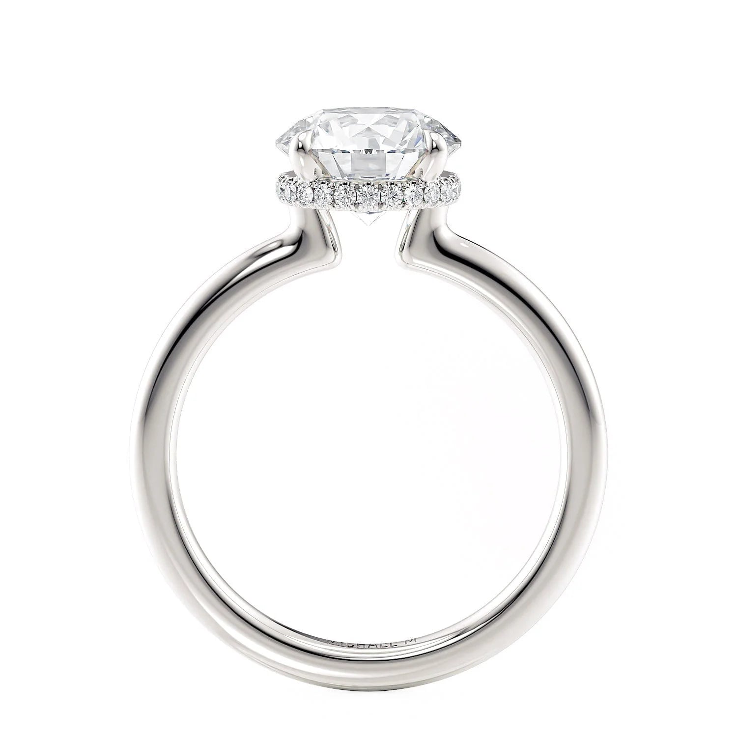 Round Solitaire 18k White Gold Engagement Ring - R750