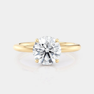 Round Solitaire 18k Yellow Gold Engagement Ring - R750