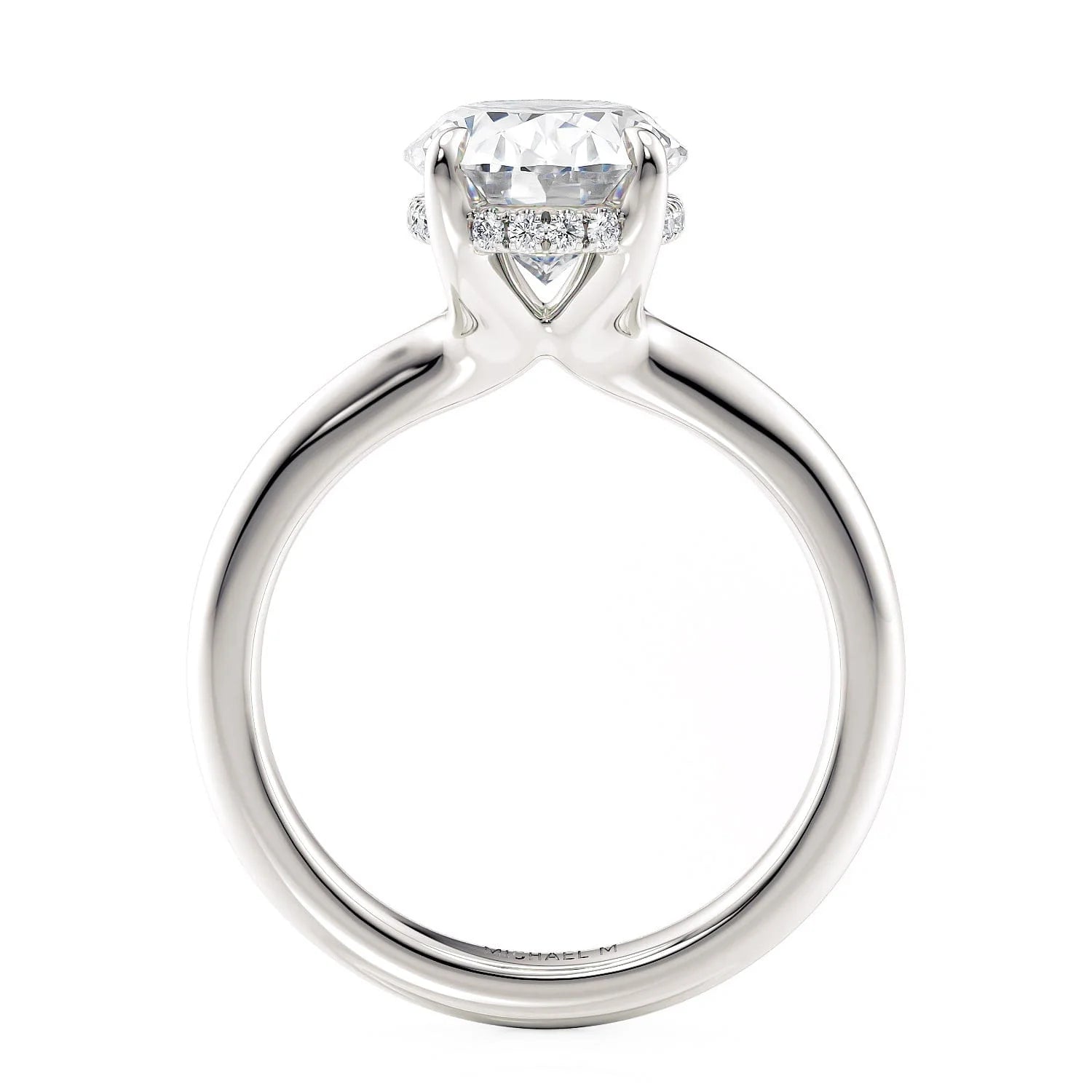 Oval Solitaire Platinum Engagement Ring - R812