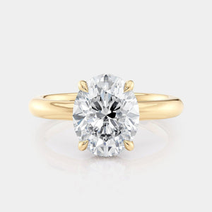 Oval Solitaire 18k Yellow Gold Engagement Ring - R812