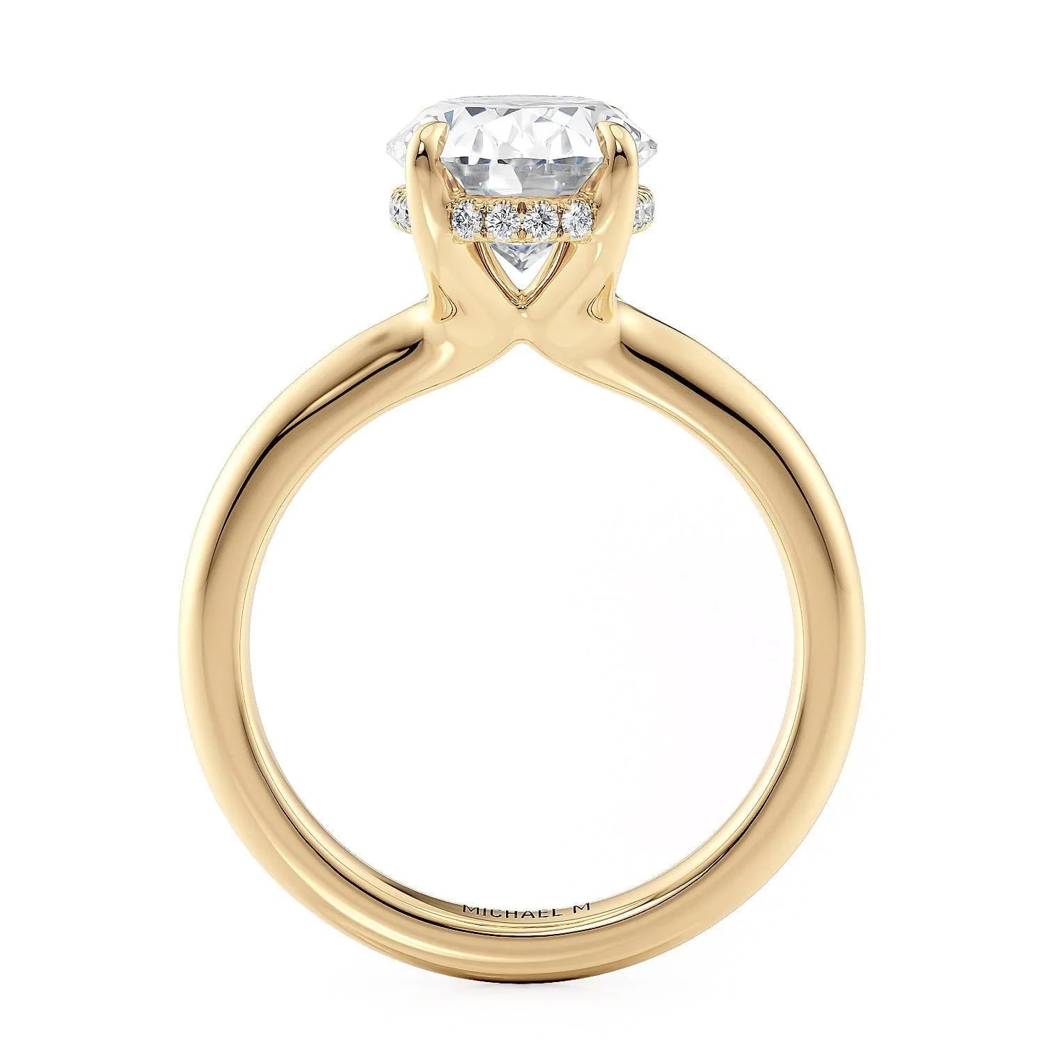 Oval Solitaire 18k Yellow Gold Engagement Ring - R812