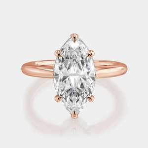 Marquise Solitaire 18k Rose Gold Engagement Ring - R832