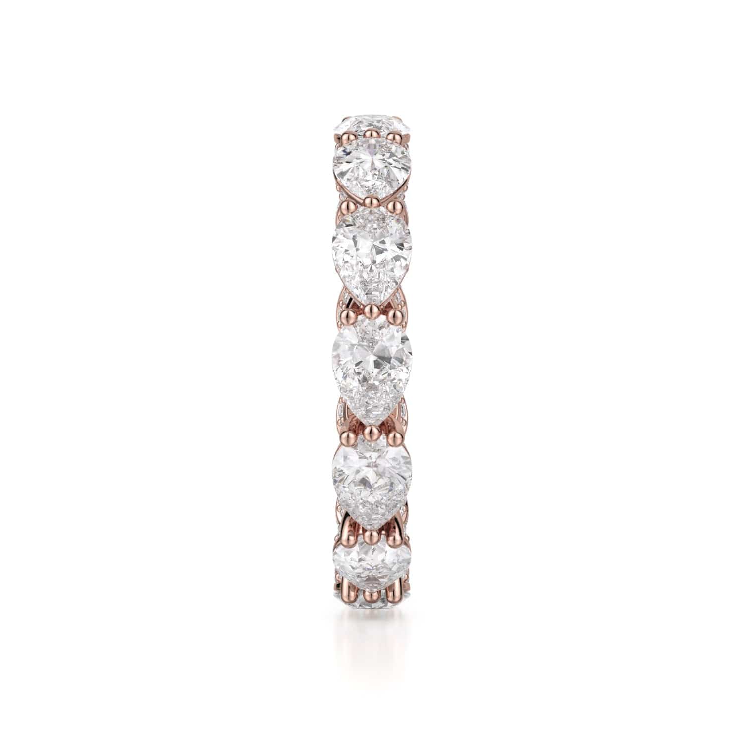 Pear Diamond Eternity Wedding Ring 18k Rose Gold - B329