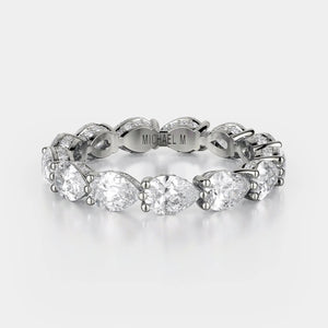 Pear Diamond Eternity Wedding Ring 18k White Gold - B329