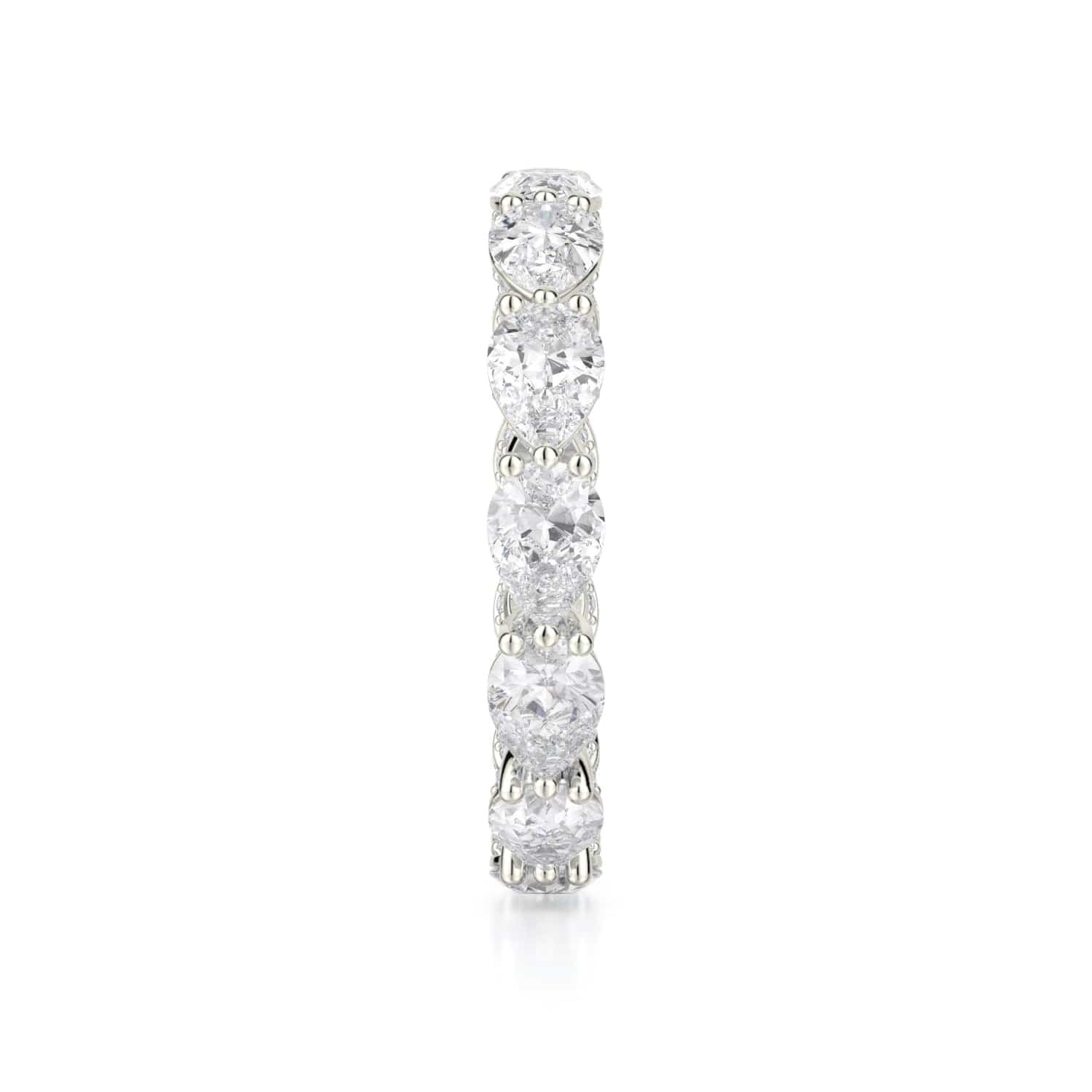 Pear Diamond Eternity Wedding Ring 18k White Gold - B329