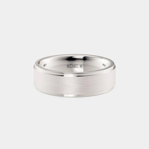 Classic Brushed Wedding Ring 14k White Gold – MB103
