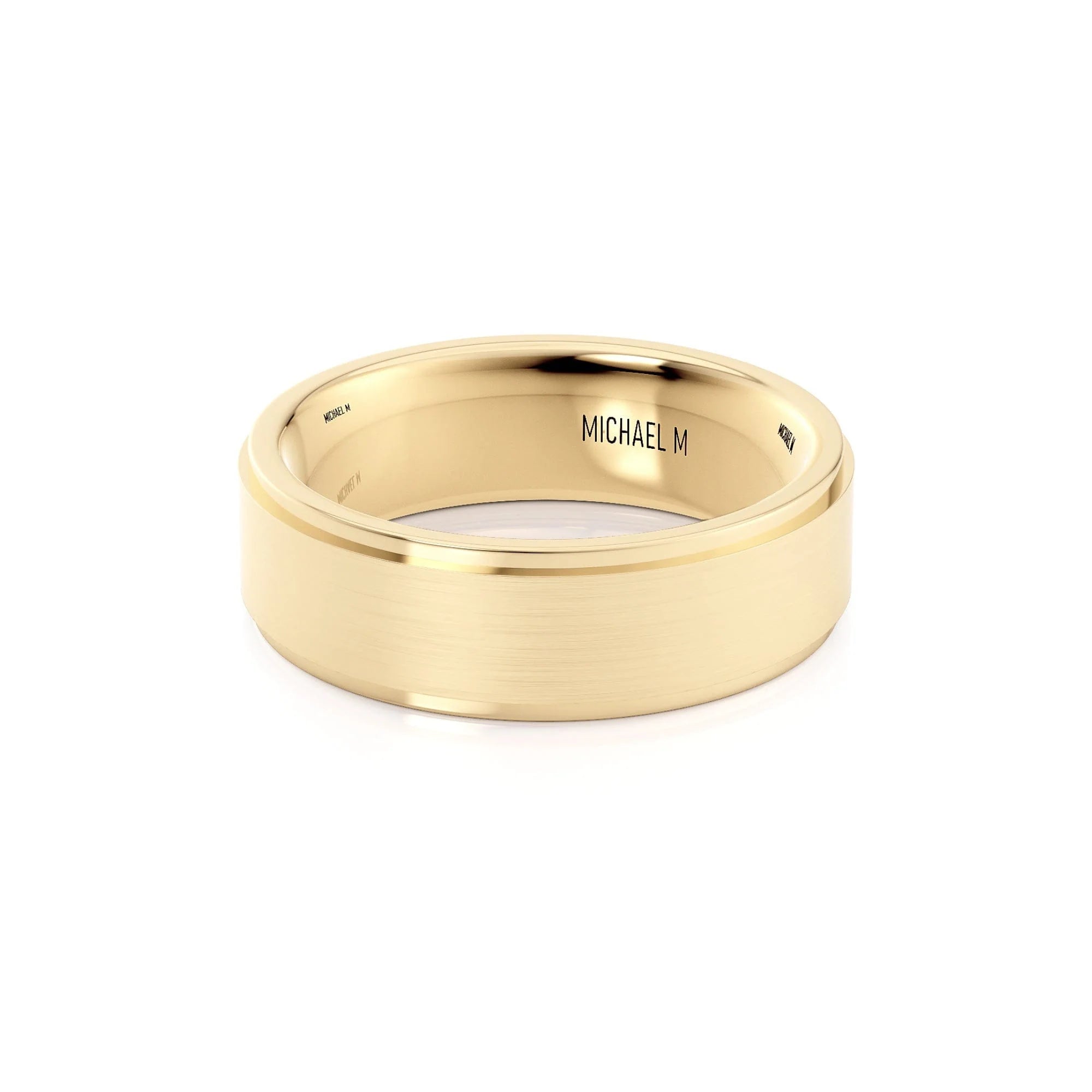 Classic Brushed Wedding Ring 18k Yellow Gold – MB103