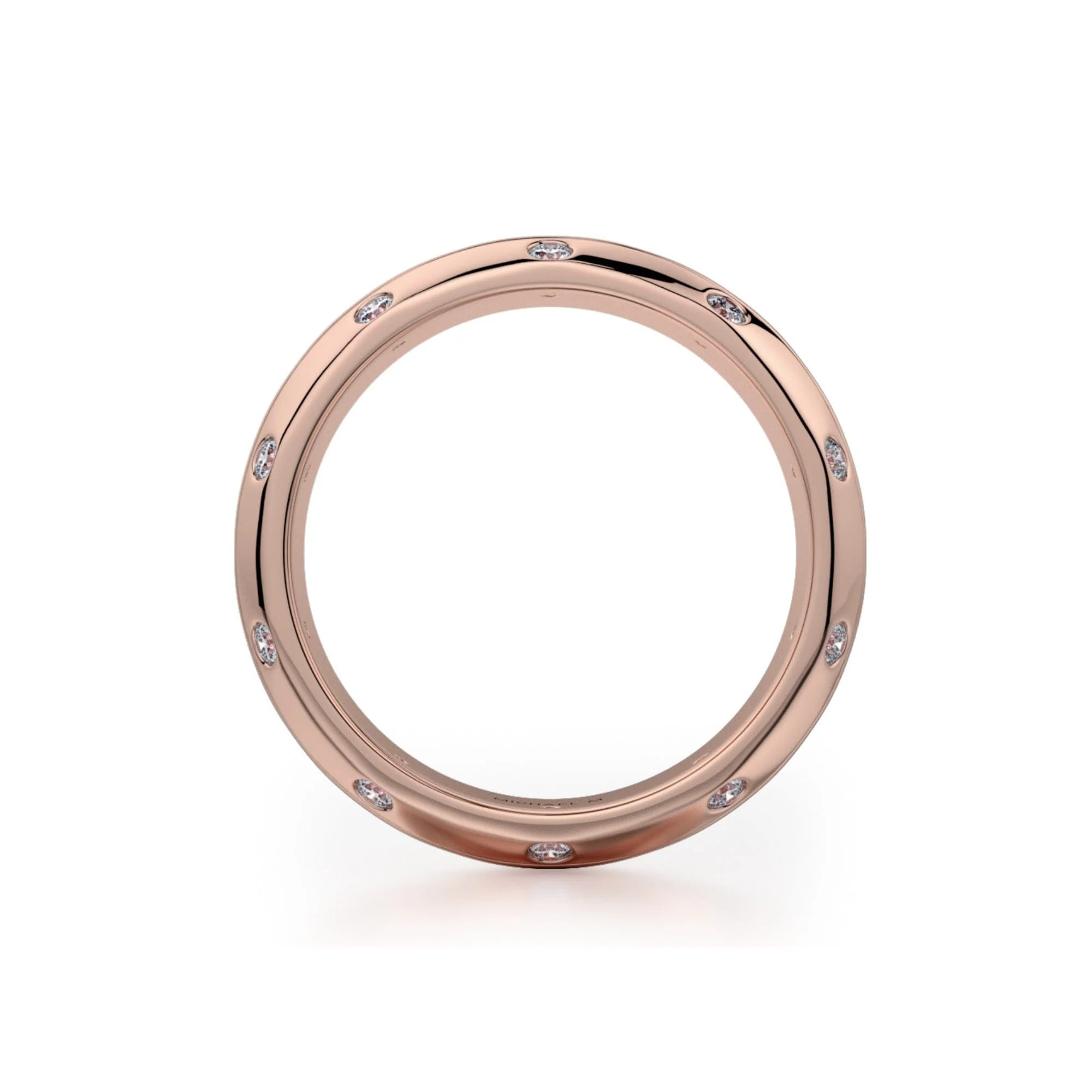 Brushed Diamond Accent Wedding Ring 18k Rose Gold – MB105