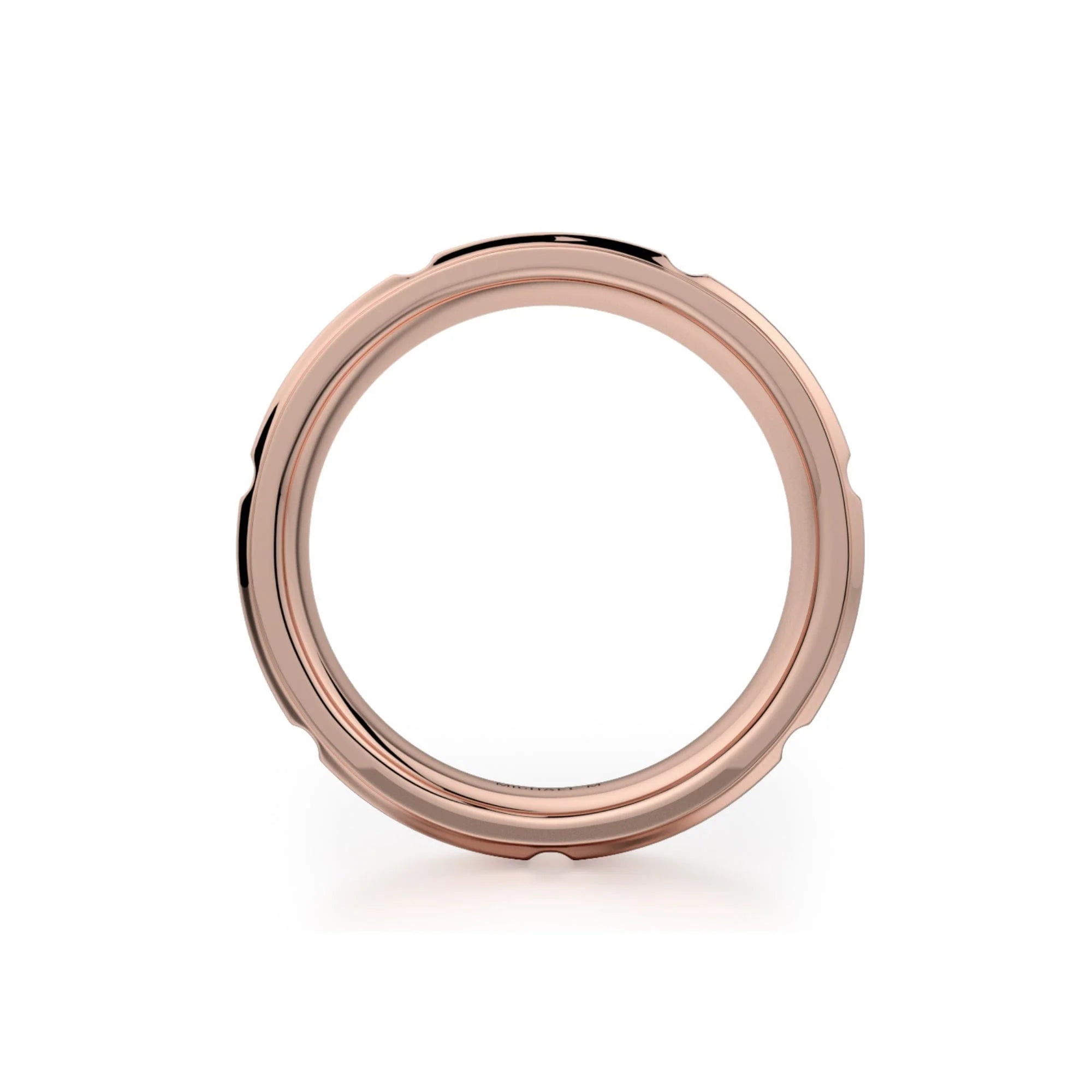 Modern Brushed Wedding Ring 14k Rose Gold – MB108