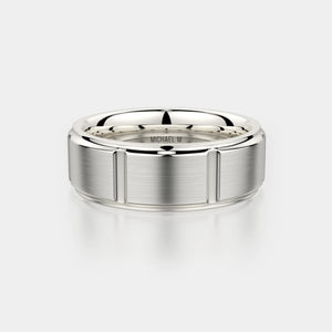 Modern Brushed Wedding Ring 14k White Gold – MB108