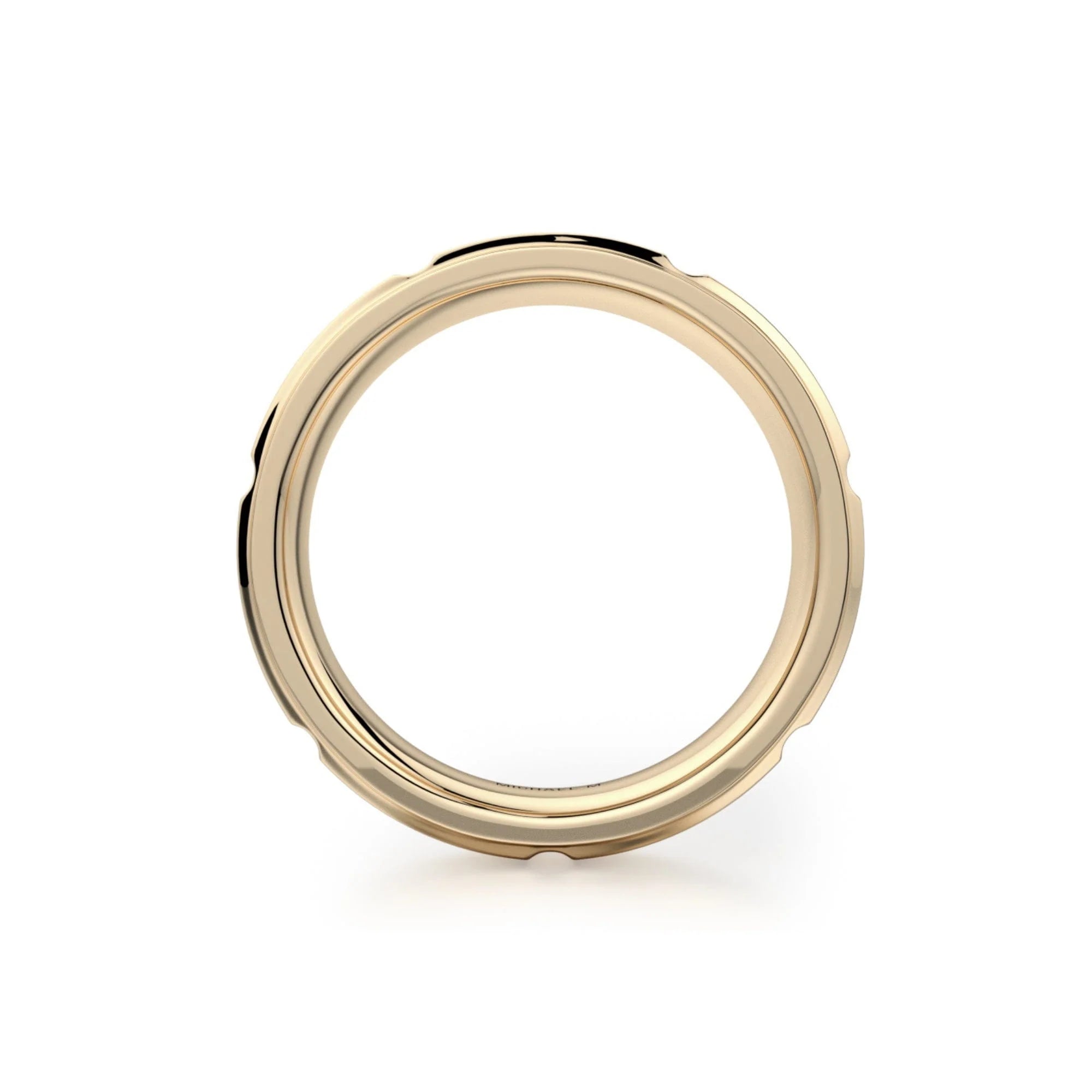 Modern Brushed Wedding Ring 18k Yellow Gold – MB108