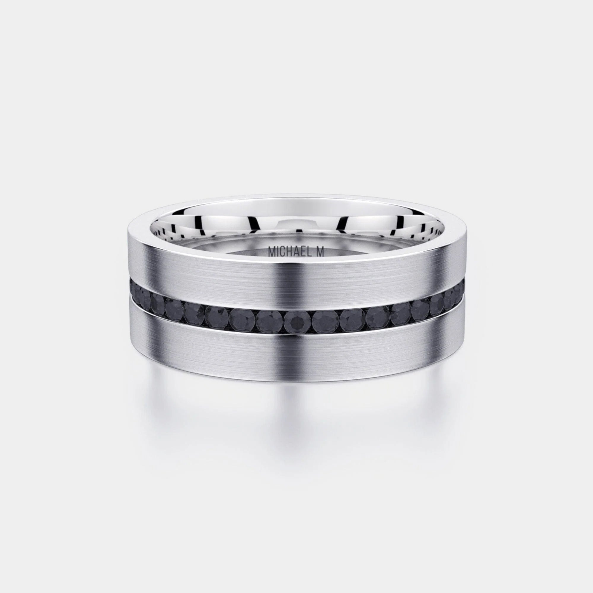 Black Diamond Channel Wedding Ring Titanium – MB109