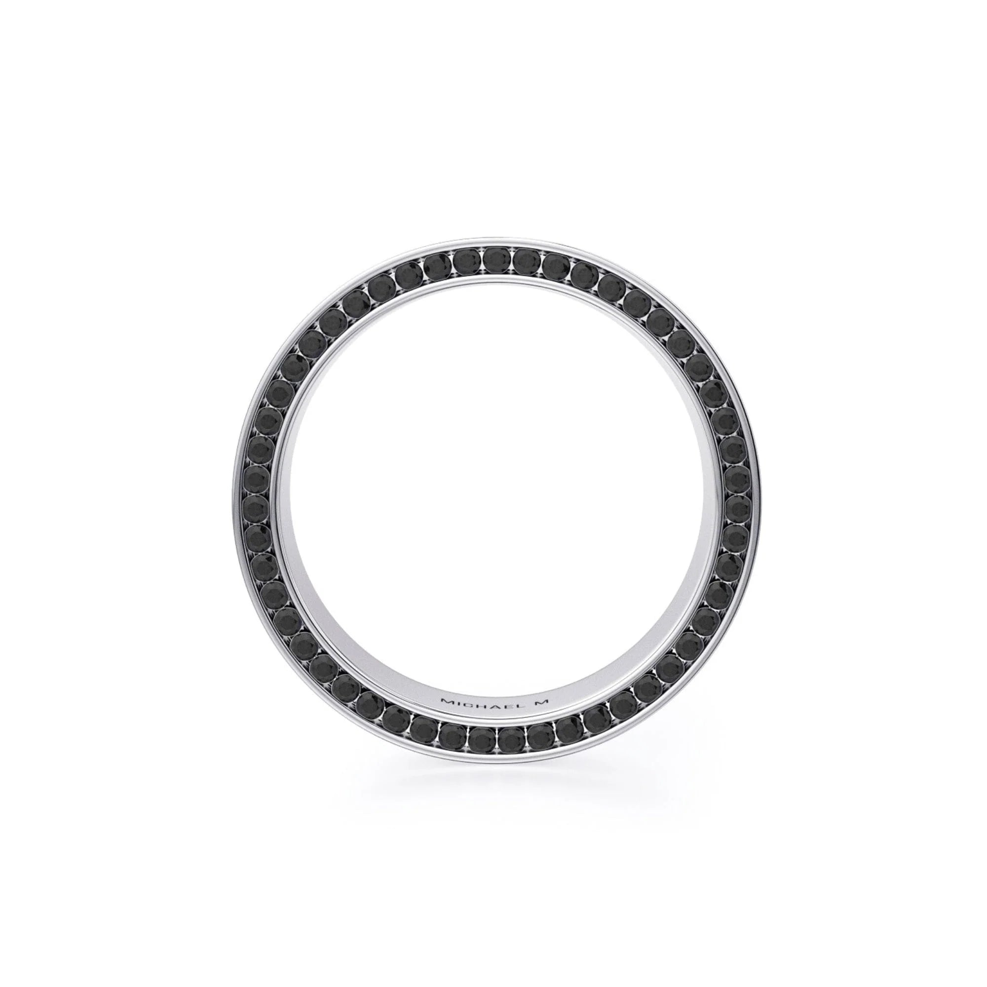 Black Diamond Lined Wedding Ring Titanium – MB110