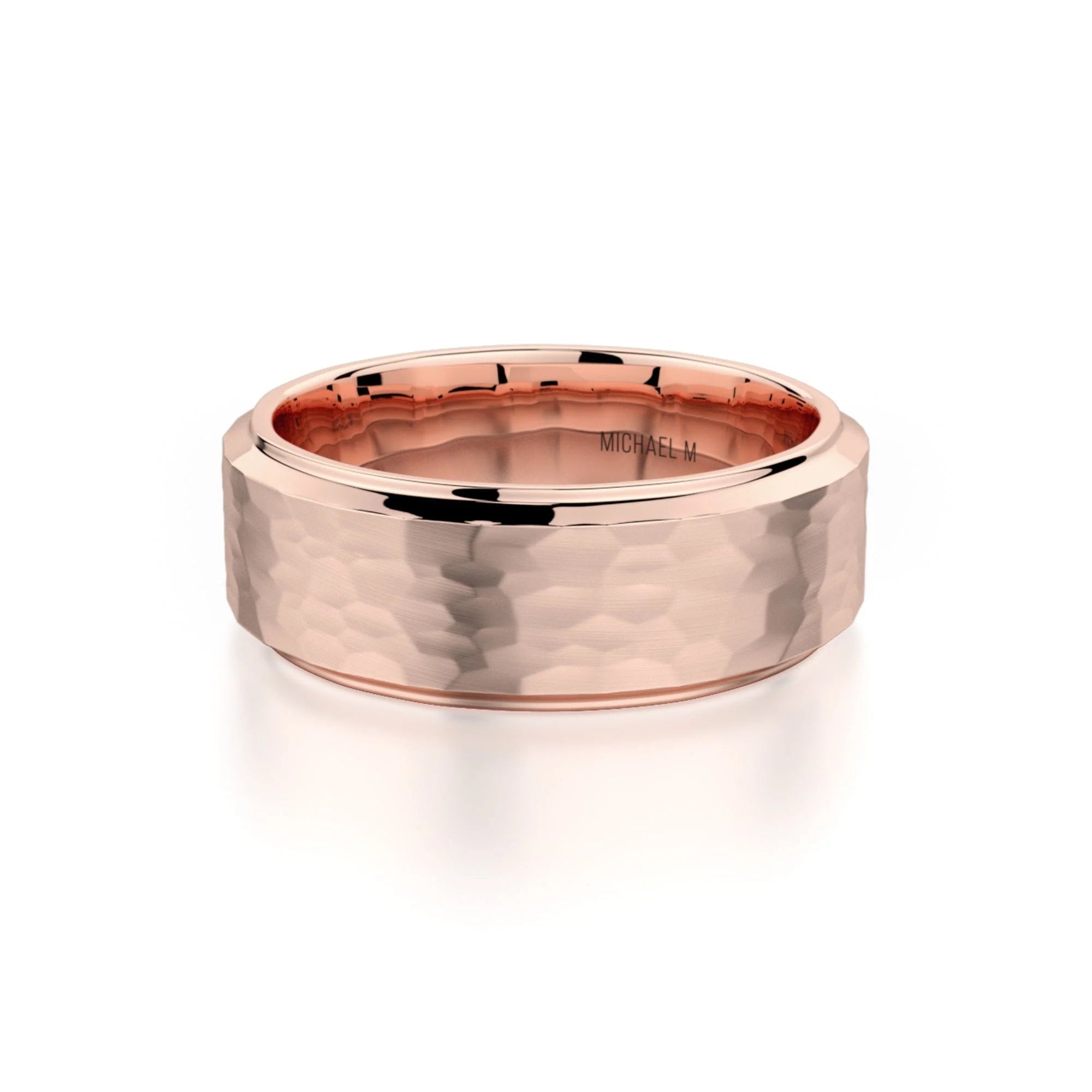 Hammered Wedding Ring 18k Rose Gold – MB114