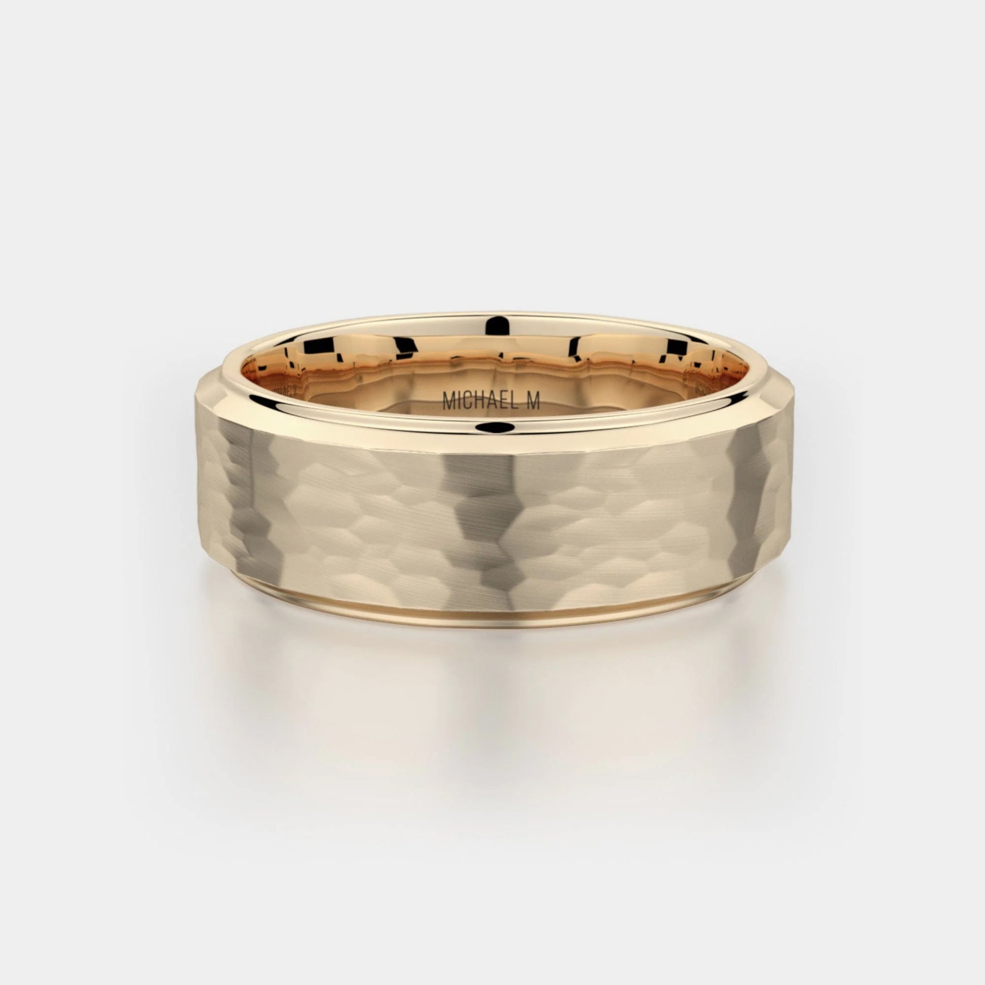 Hammered Wedding Ring 14k Yellow Gold – MB114