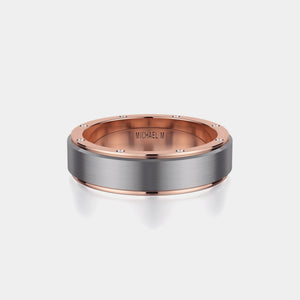 Diamond Accent Wedding Ring 14k Rose Gold Titanium – MB116