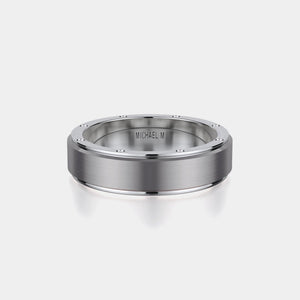 Diamond Accent Wedding Ring 18k White Gold Titanium – MB116