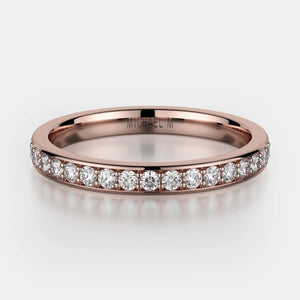 Channel Set Diamond Wedding Ring 18k Rose Gold - R324B