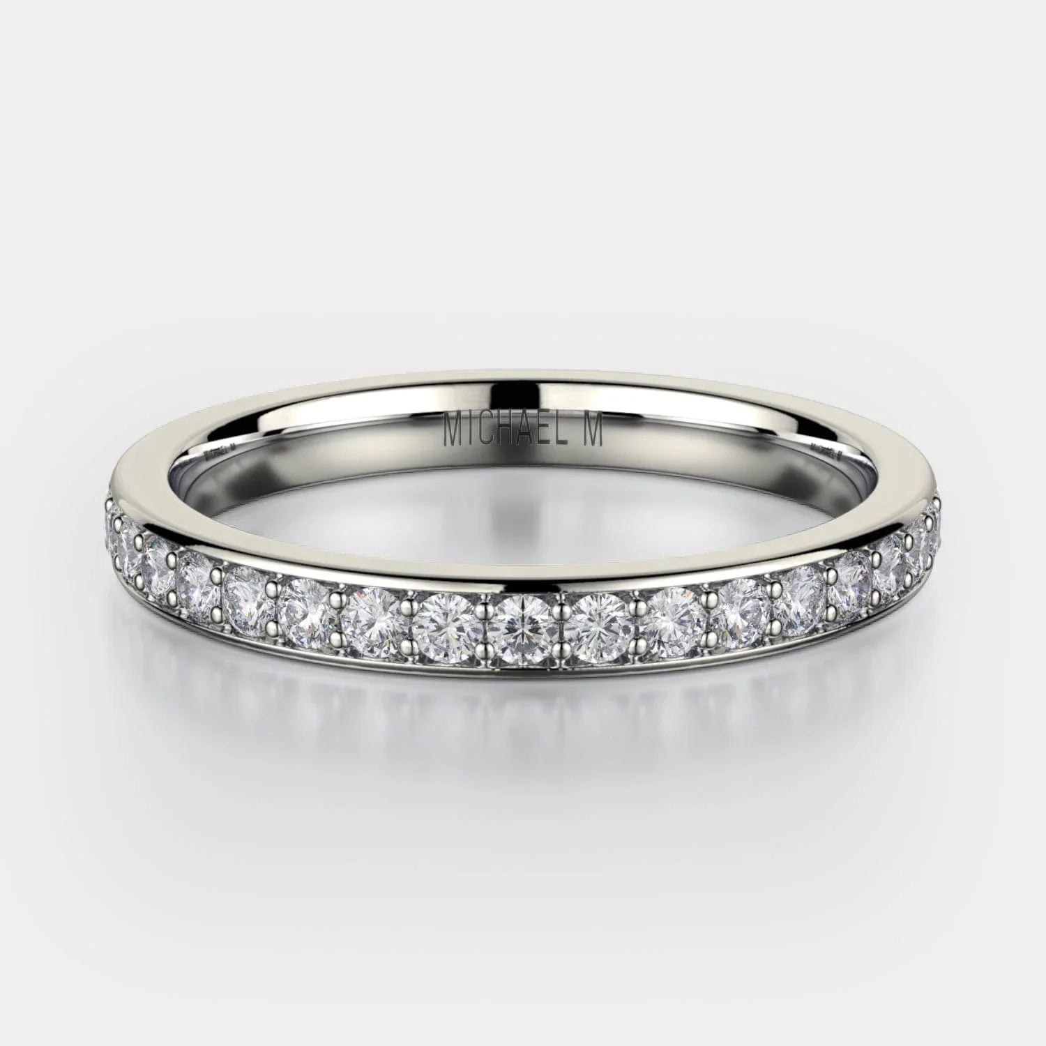 Channel Set Diamond Wedding Ring 18k White Gold - R324B