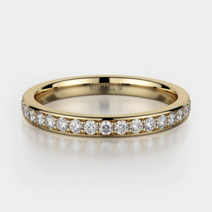 Channel Set Diamond Wedding Ring 18k Yellow Gold - R324B