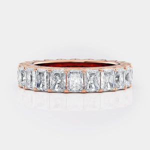Radiant Eternity Wedding Ring 18k Rose Gold - B337