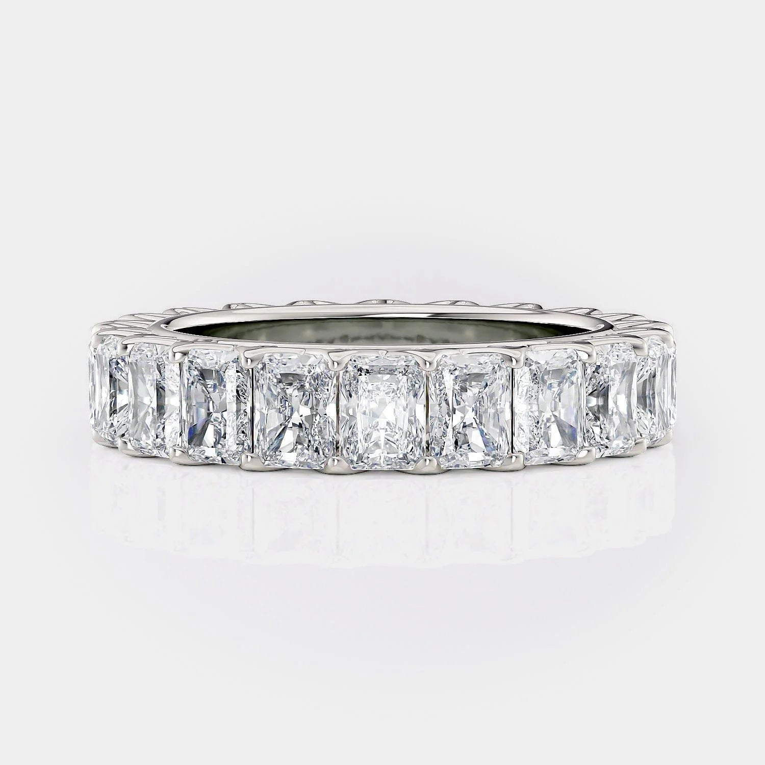 Radiant Eternity Wedding Ring 18k White Gold - B337
