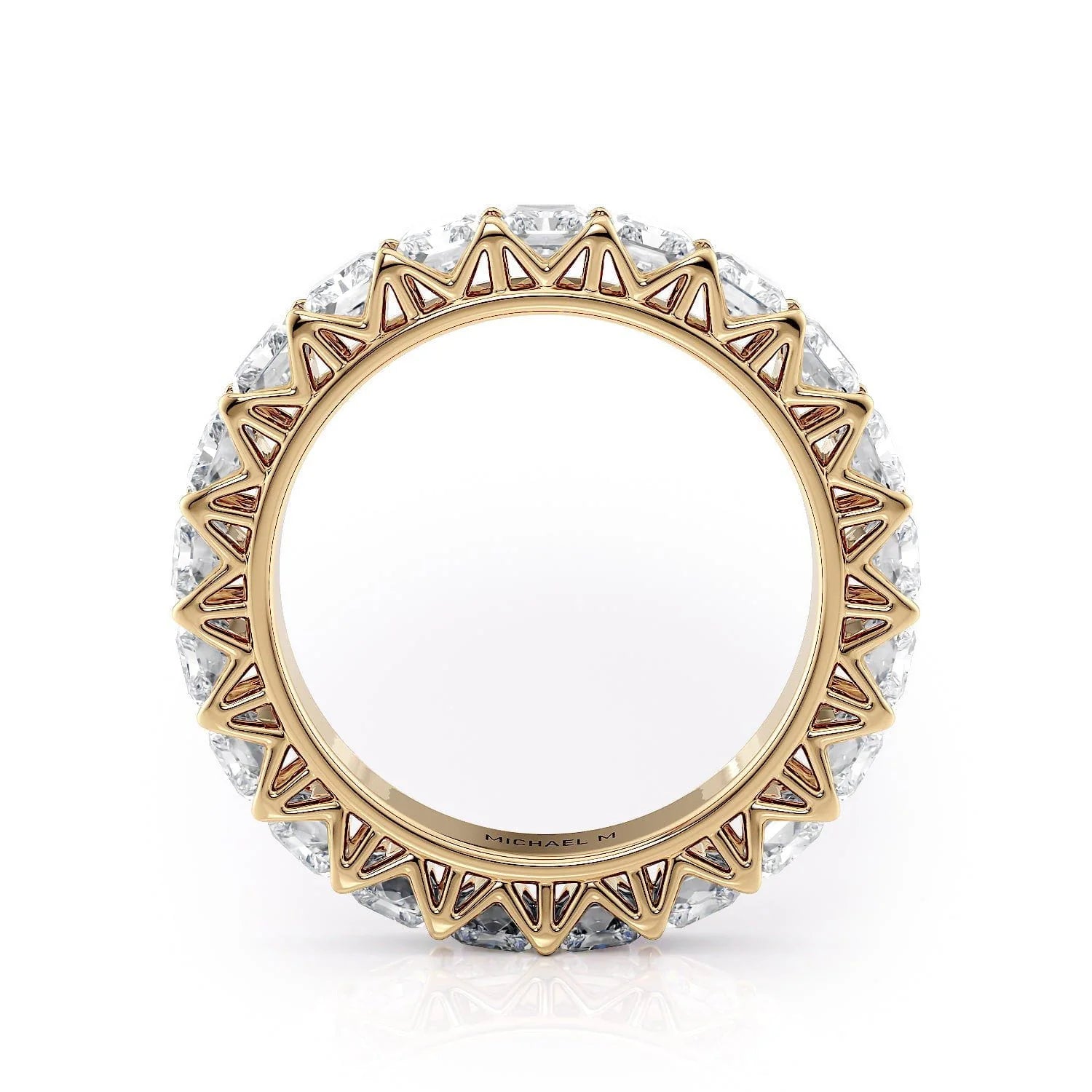 Radiant Eternity Wedding Ring 18k Yellow Gold - B337
