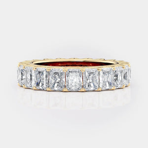 Radiant Eternity Wedding Ring 18k Yellow Gold - B337