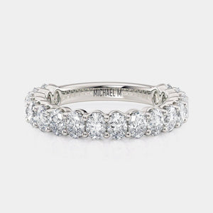 Oval Diamond Wedding Ring 18K White Gold - R795SB